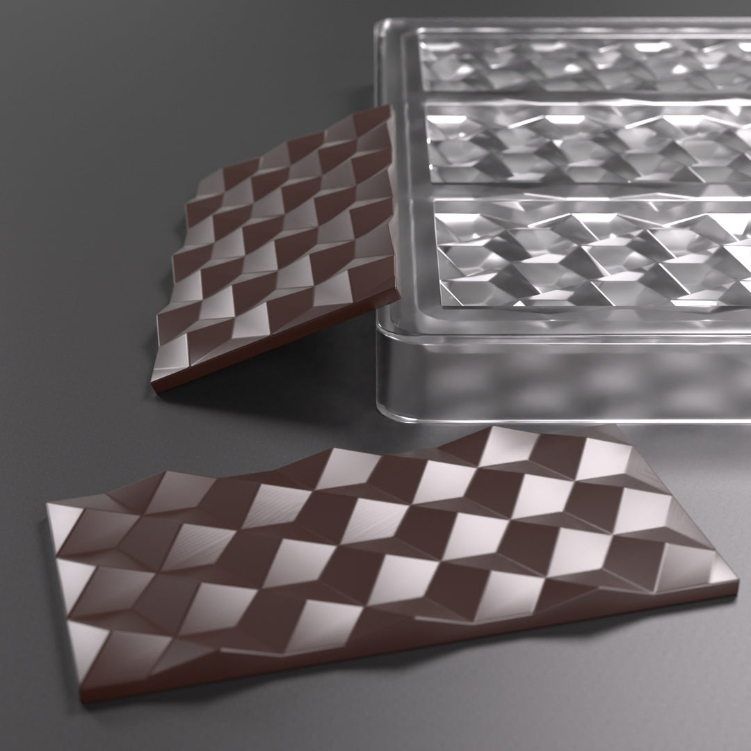 Premium Polycarbonate Chocolate Bar Mold Geometric