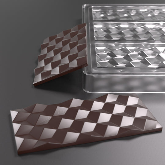 Premium Polycarbonate Chocolate Bar Mold Geometric
