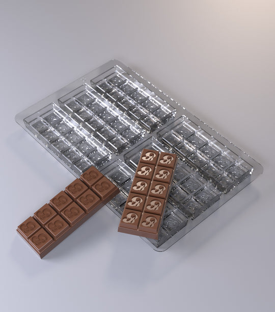 🍫 Chocolate Bar Polycarbonate Mold - 6 Cavities